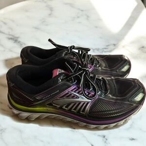 Brooks Black and Purple Athletic Running Shoes